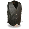 MENS SIDE LACE LEATHER VEST - South Main Iron