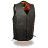 MENS STRAIGHT BOTTOM LEATHER VEST - South Main Iron