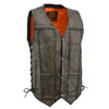 MENS DISTRESSED LEATHER VEST - South Main Iron